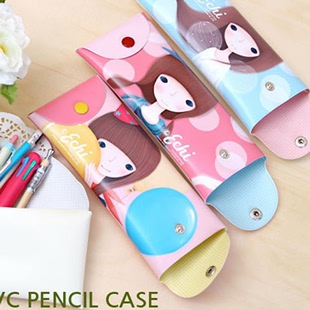 精美盒装 韩版美丽女孩笔袋 pvc笔袋文具袋 创意学生铅笔袋批发
