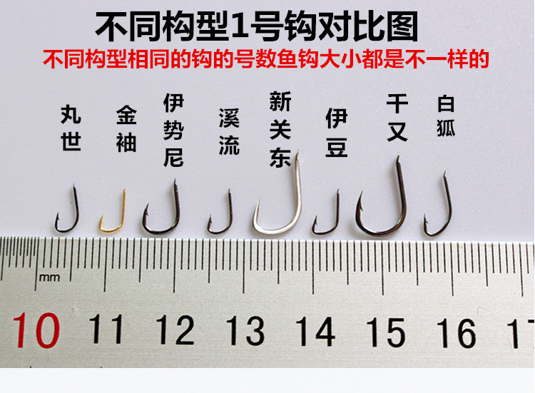 锐度鬼牙散装伊势尼 有倒刺鱼钩 散装钩 1包(100枚)