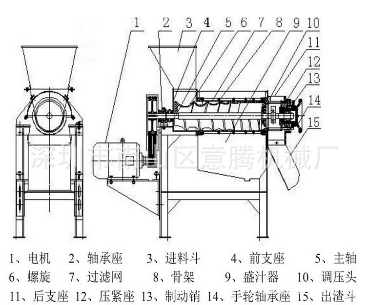 大型工业榨汁机 大产量螺旋汁榨汁机渣汁分离水果蔬菜