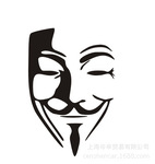 外贸欧美爆款anonymous mask sexy man车贴 诡异笑脸人头汽车贴纸