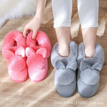 2017 mùa đông mới Hàn Quốc giày cao gót bóng bông dép dép nữ đế dày trong nhà giày tháng có thể được ban hành Giày cotton tại nhà