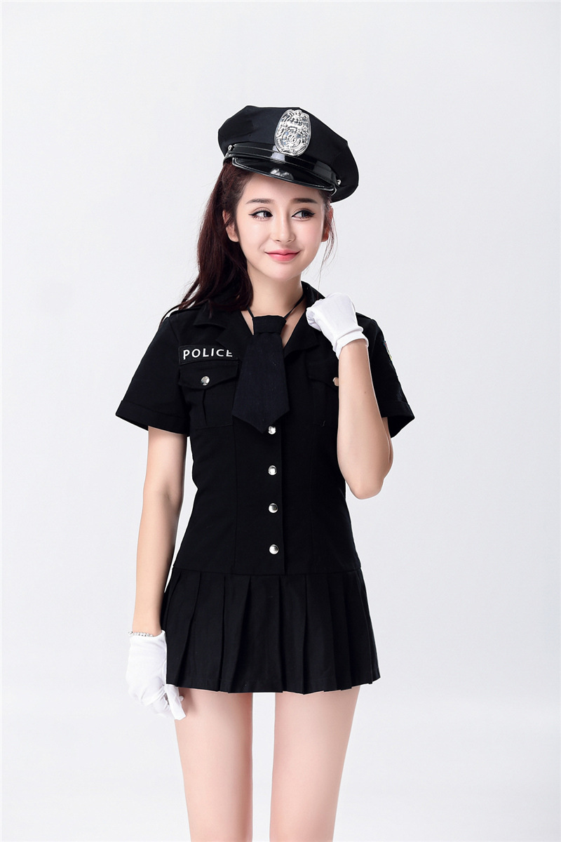 2018欧美游戏制服女警察服装角色扮演万圣节派对服装警察制服代发