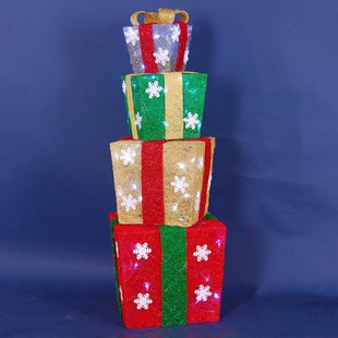 供应圣诞球装饰礼物盒 圣诞麻丝礼包圣诞节装饰礼物盒 厂家批发