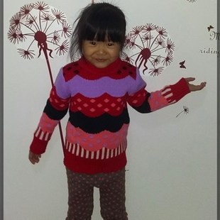 一件代发2016新款女童针织毛衣套头炫彩打底衫爆款厂家直销 韩版