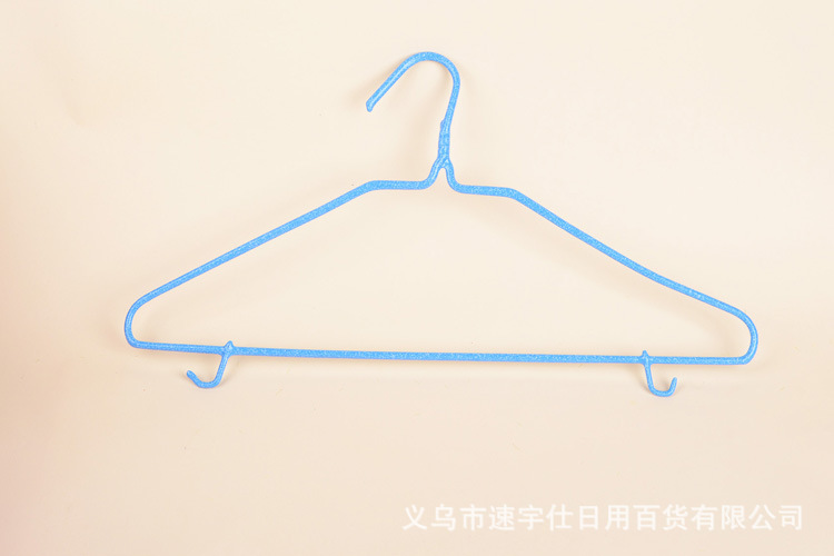 晾衣架 阳台带钩衣架 晾衣架 侵塑铁丝衣架批发 超市专供裤子衣架