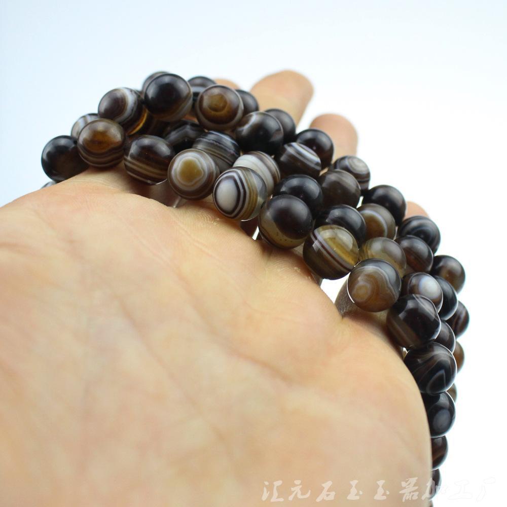 淘宝爆款天然正品天眼石缠丝玛瑙108颗 佛珠手串手链 diy 配饰