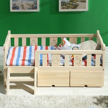 Mẫu giáo giường ngủ bằng gỗ có lan can giường trẻ em tùy chỉnh với ngăn kéo đôi lưu trữ phòng ngủ bé khâu giường Giường trẻ em