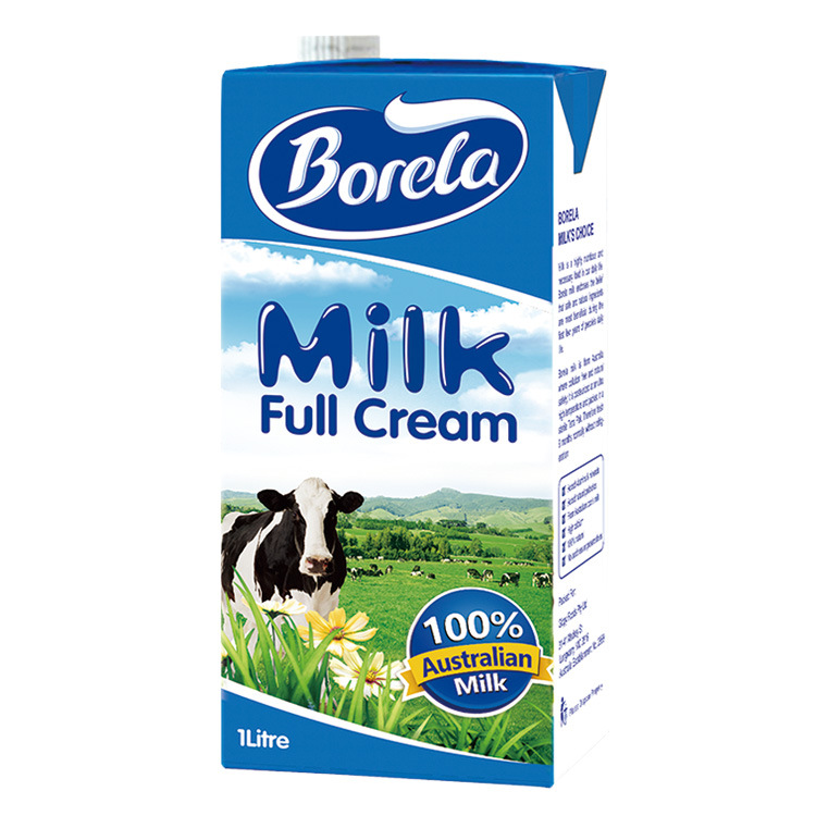 口BORELA伯瑞纳全脂1L营养纯牛奶常温奶烘