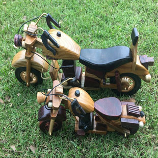 厂家直销 木质15寸 摩托车模型 木制 两轮摩托车模型玩具