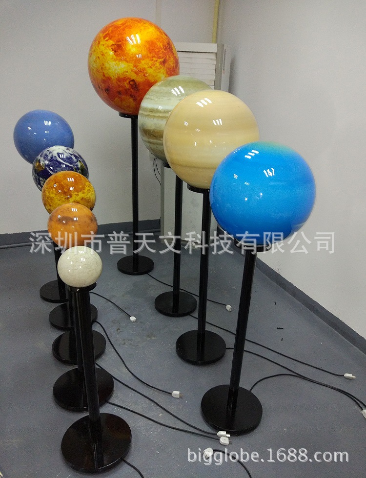 立柱式内发光八大行星模型 八大行星装饰摆件厂家供应