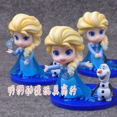 迪士尼 frozen 3款q版冰雪奇缘 艾莎皇后 elsa 盒装玩具手办
