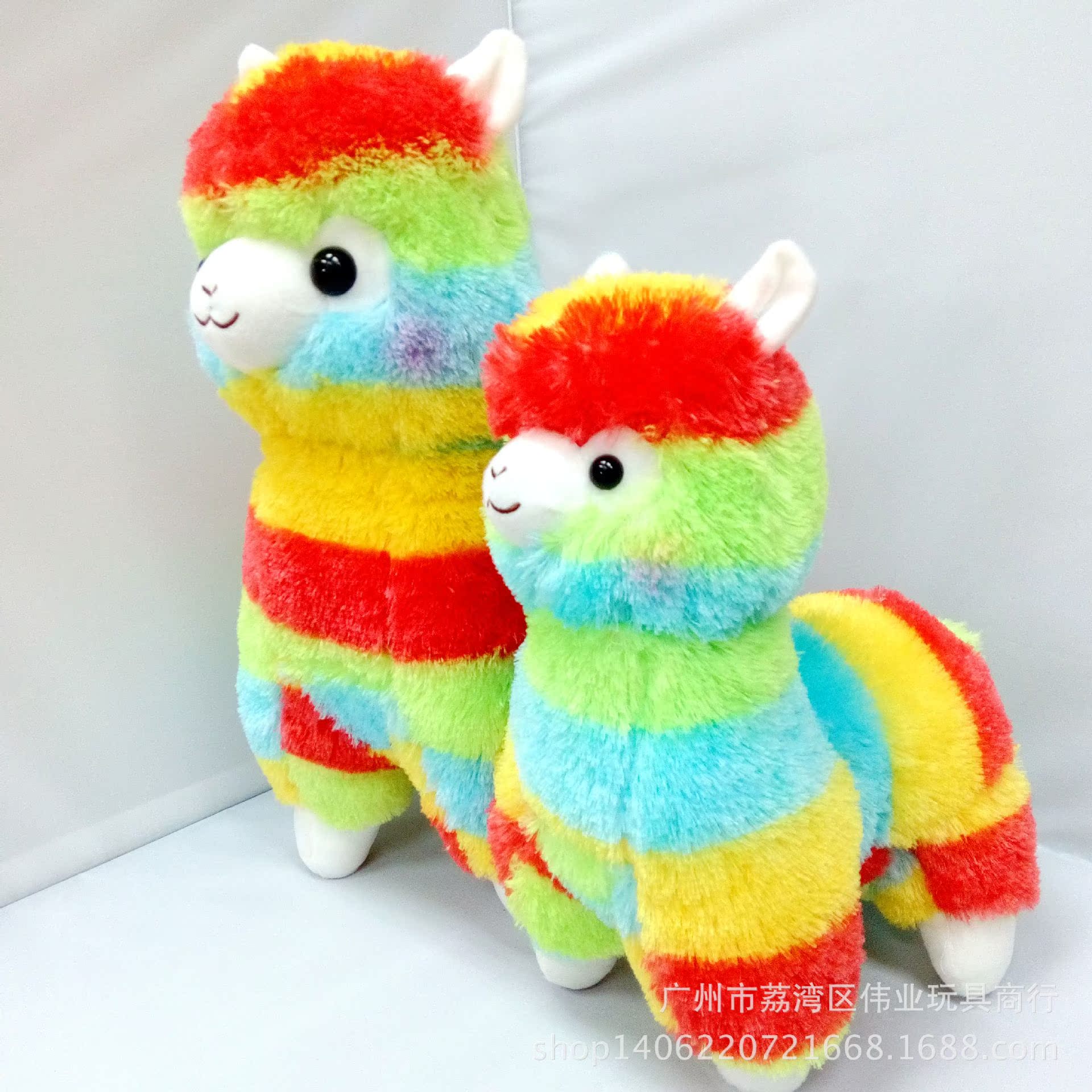 tompacasso alpacasso 萌 条纹彩虹羊驼草泥马神兽毛绒玩具公仔