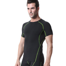 Quần thể thao nam Skinny PRO Fitness Chạy bộ phù hợp với áo thun ngắn tay thun thun khô nhanh tay áo ngắn 1018 Trang phục thể hình