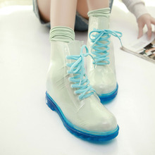 Thời trang Hàn Quốc nổ thạch pha lê Martin mưa ủng trong suốt mưa nước giày giầy màu kẹo Giày đi mưa nữ
