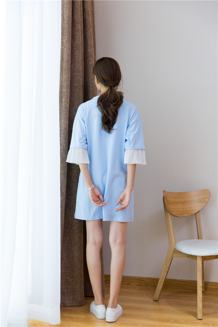 连衣裙-实拍孕妇秋装中袖哺乳连衣裙韩版时尚