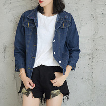Áo khoác denim nữ 2019 mùa thu mới phiên bản Hàn Quốc của áo khoác lửng ngắn tay dài tay quần denim bán buôn nữ Áo ngắn khác