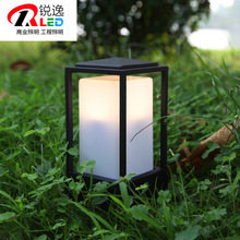 Đèn cột vuông nhỏ đầu đèn cỏ nhỏ LED đèn tường ngoài trời đèn cột cửa hiện đại đơn giản đèn cỏ nhà máy Ánh sáng sân vườn