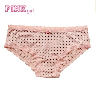 爆款 pink girl丝滑牛奶丝内裤女 性感冰丝蕾丝包臀低腰三角底裤