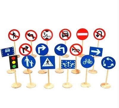 幼儿园识图教具交通标志游戏儿童玩具安全标示牌认识路标