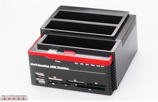 厂家供应 USB2.0 SATAx3 三盘硬盘底座 读卡器HUB 1托2硬盘克隆器