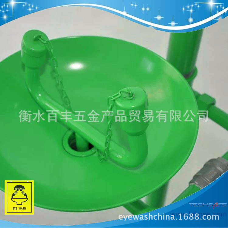 供应洗眼器镀锌钢绿色G.I.复合式紧急冲淋洗眼器脚踏-SH712BSGP - 劳保 
