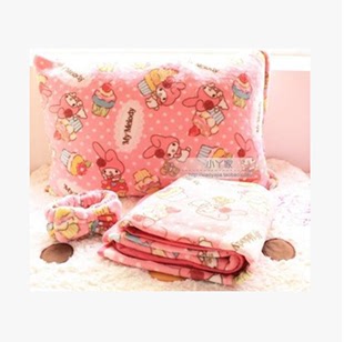 可爱蛋糕系列美乐蒂枕套枕头套办公室空调毯珊瑚绒毯子蝴蝶结发带