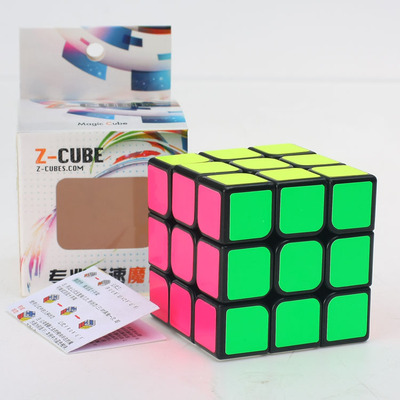 【z-cube三阶魔方 高亮pvc贴纸黑底】3阶 魔方三阶 竞速 魔方批发