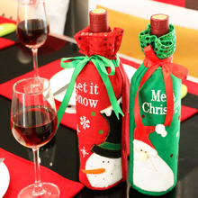 Nhà máy trực tiếp đặc biệt bán buôn Giáng sinh trang trí chai rượu vang Bộ trang trí Giáng sinh cung cấp túi rượu vang đỏ Trang trí giáng sinh