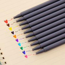 Bút màu đơn giản và cực kỳ tinh xảo Bút bút Stroke bút 0,38mm đầu bút màu nước bút 10 màu đặt hộp Bút bi