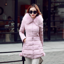 Áo khoác mùa đông 2016 mới xuống trong phần dài của áo khoác nữ Phiên bản Hàn Quốc của chiếc áo khoác lông thú cổ rộng tự nhiên. Áo khoác cotton nữ