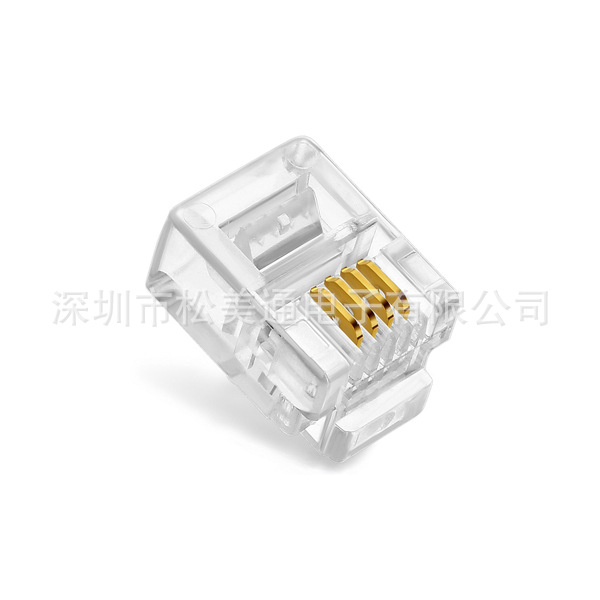 厂家直销rj11-6p4c电话水晶头/fu镀金(环保水晶头)