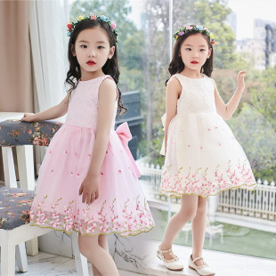 女童礼服裙女童蓬蓬裙夏季童裙韩版童装连衣裙儿童蕾丝女一件代发