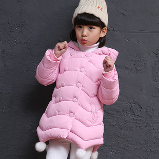 女童棉衣韩版中小童冬加厚棉袄儿童连帽纯色棉服厂家直销一件代发