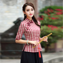 Bán buôn Trung Quốc gió hàng ngày áo sườn xám thời trang nữ mùa hè cải tiến sườn xám thuần khiết tay áo năm điểm mỏng phù hợp với Trung Quốc Đám cưới sườn xám