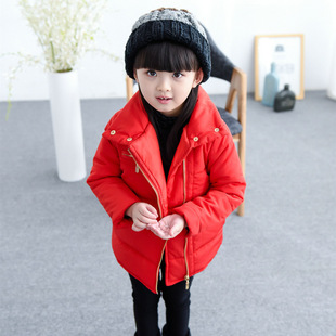 童装一件代发2016冬季新款女童韩版帅气燕尾款加厚棉衣外套L085
