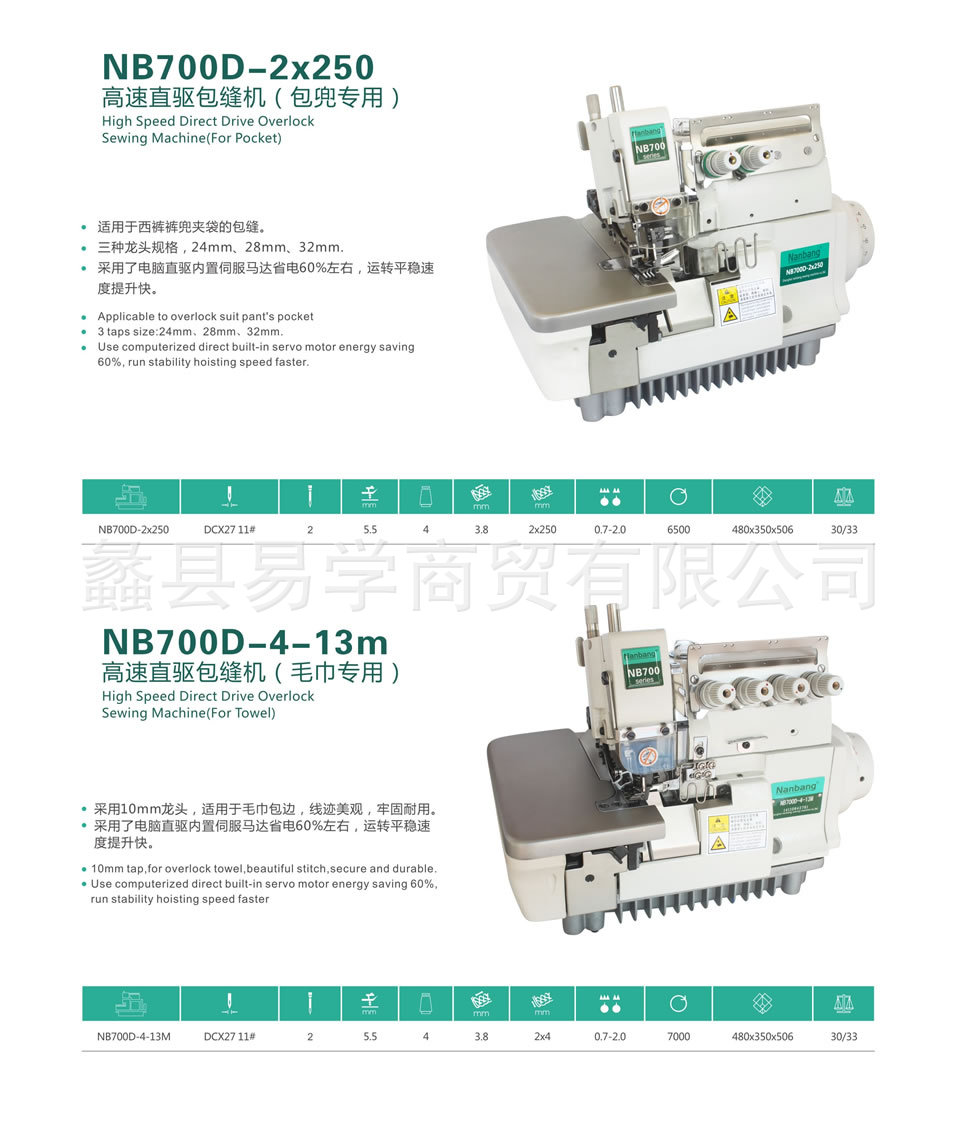 南邦高速直驱包缝机nb700d-2*250/包兜机/包兜锁边机