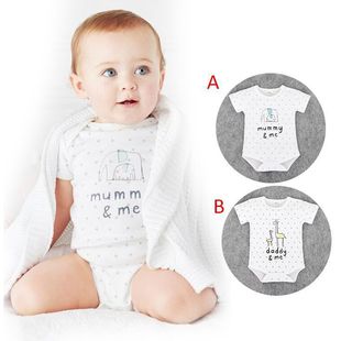 婴儿服装夏款短袖三角包臀衣卡通动物造型连身爬服 连体衣13055