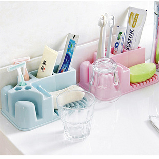 多孔位浴室洗漱收纳架 牙膏牙刷架 肥皂架 多功能整理架 洗漱杯