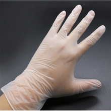 Găng tay y tế PVC Kiểm tra phẫu thuật kiểm tra bảo vệ găng tay nhựa cấp thực phẩm Găng tay PVC bột dùng một lần Găng tay dùng một lần