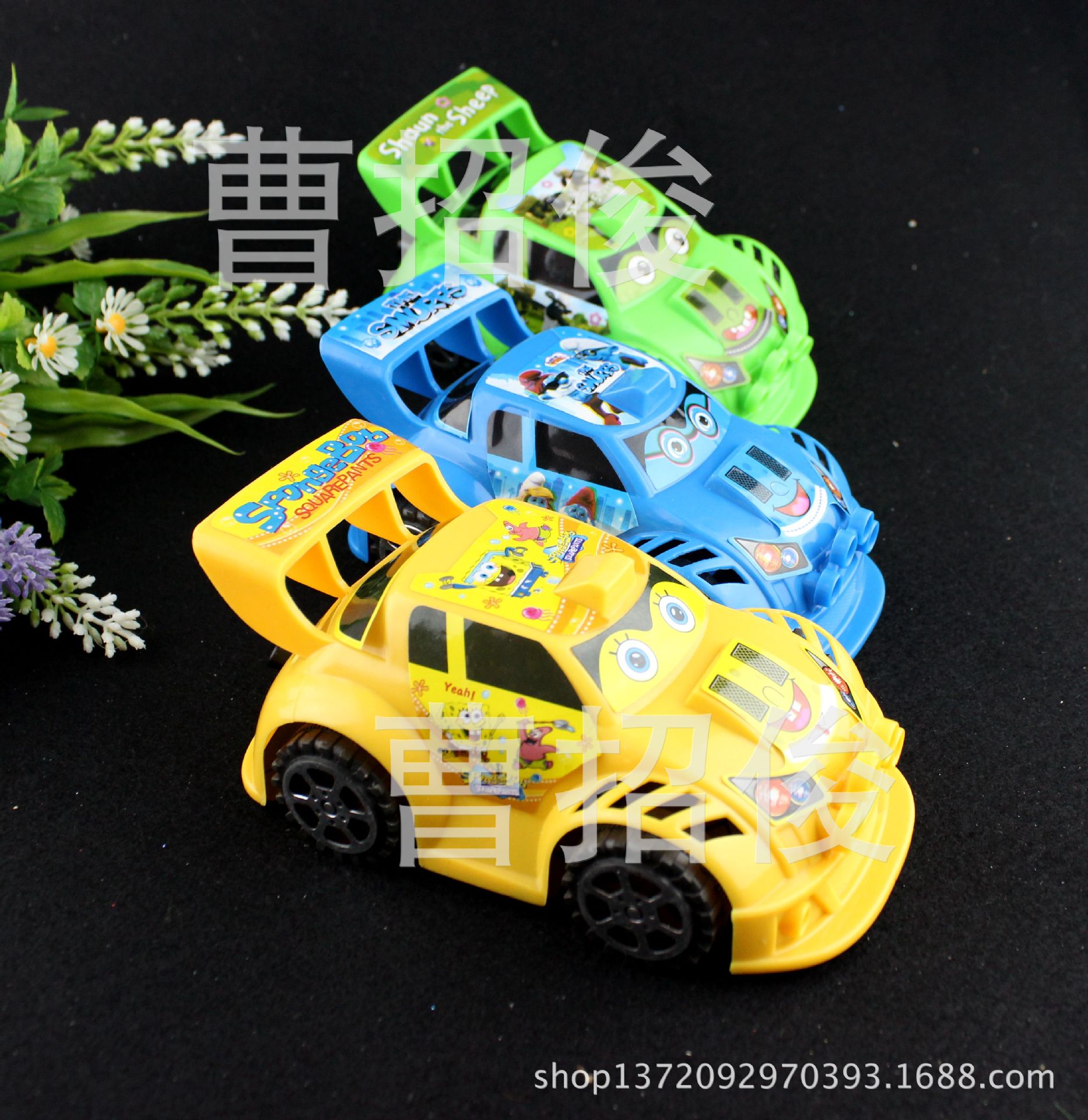 新款卡通拉线车 儿童模型车玩具 拉线玩具 义乌2元玩具批发