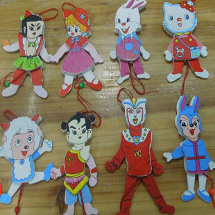 厂家直销 木质拉线人  拉线卡通玩偶 木质工艺品儿童玩具