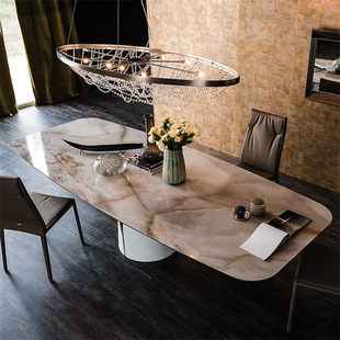 厂家直销天然大理石餐桌椅新款创意现代简约客厅餐桌大小户型适用