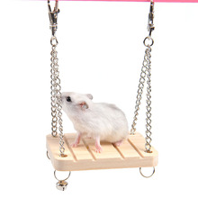 Hamster Bell Chuỗi xích đu đồ chơi bằng gỗ Pet Pet Parrot Bird Platform Treo bằng gỗ Hamster đồ chơi