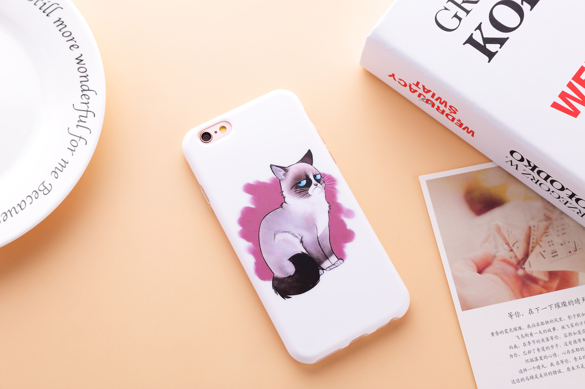 手机保护套-日韩创意新品苹果手机壳打图插画