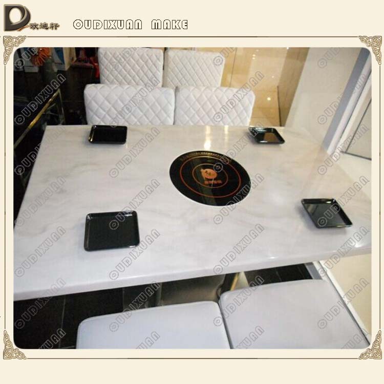 餐桌-佛山东莞餐厅家具人造石大理石中式火锅家具设计雕刻图片