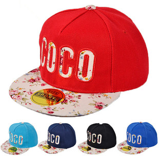 新款韩版潮款平沿帽棒球帽嘻哈街舞帽 花布平沿嘻哈帽子