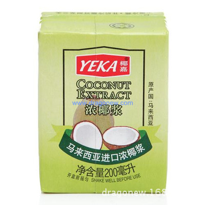 马来西亚进口 椰嘉yeka浓椰浆超浓缩不含防腐剂1l*9 & 200ml*24