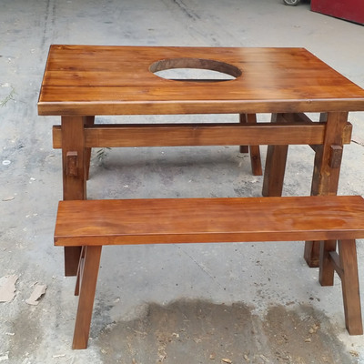 供应小板凳火锅桌椅 长板凳 实木桌子 高档火锅桌 桌子长板凳