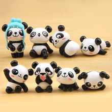Zakka cửa hàng tạp hóa Tám panda phiên bản vui tươi của Mặt mô hình để không làm DIY Micro Cảnh vườn cảnh búp bê thịt tốt Mô hình động vật và thực vật