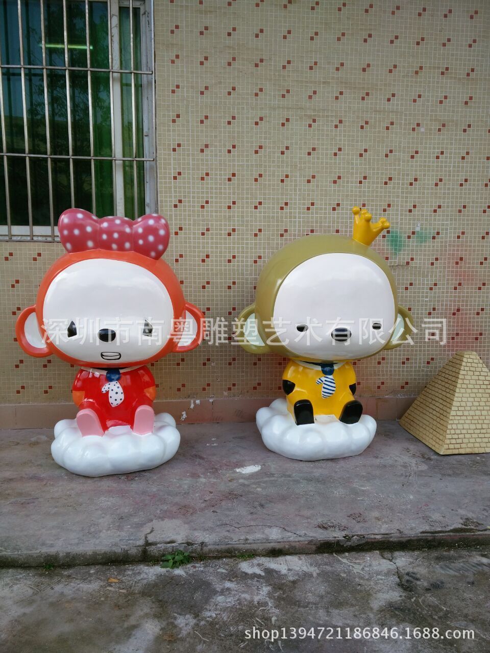 卡通动物摆件玻璃钢雕塑猴年代表吉祥物猴子树脂工艺品来图订制